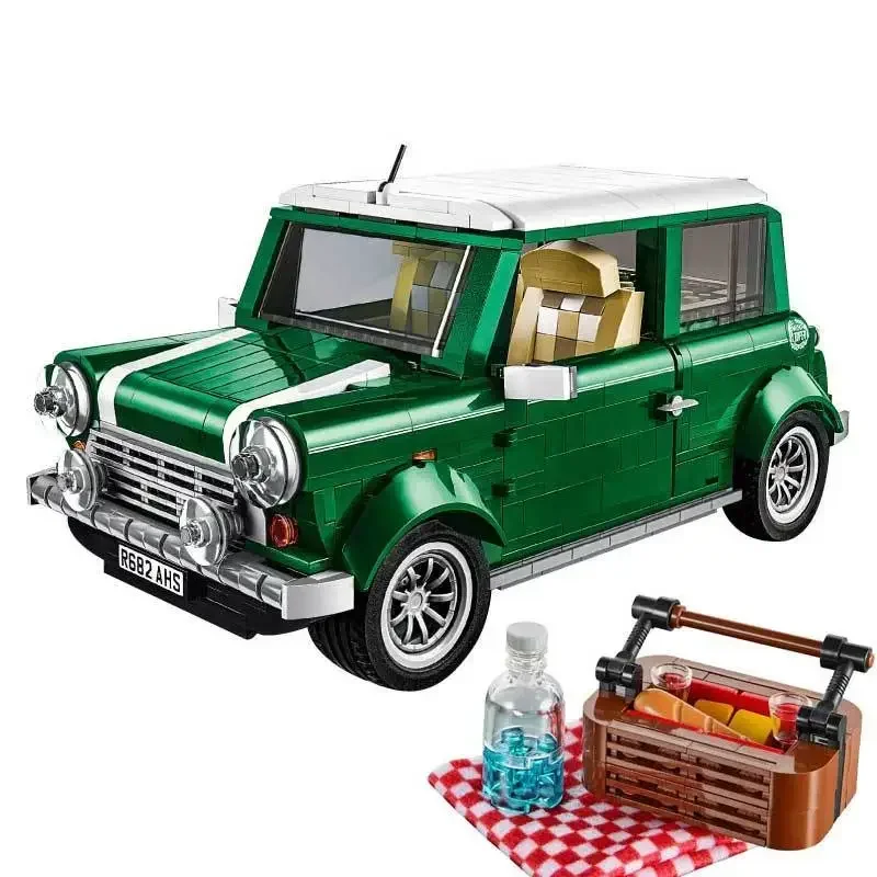 Groene MINI Cooper MK VII Auto Bouwstenen Bricks Compatibel 10242 Kerstcadeau Auto Model Speelgoed Kinderen Volwassenen Gift