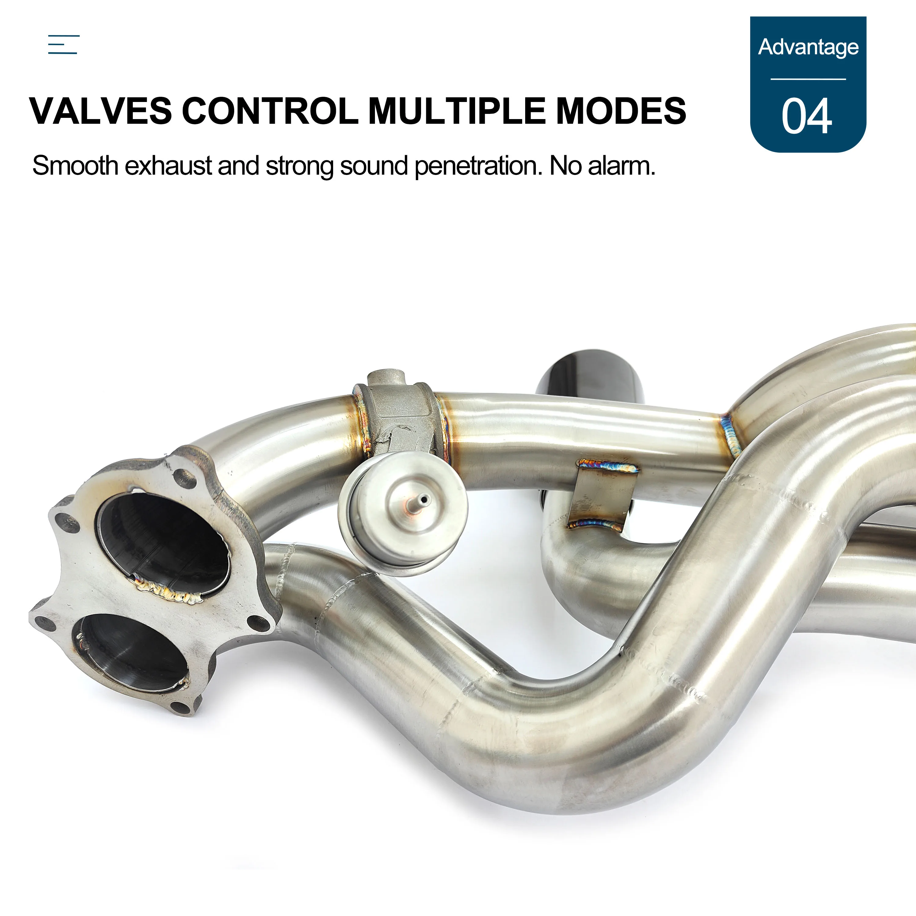 CBNT Valved Exhaust Systems for Porsche 718 Cayman GT4 /GTS/Spyder 4.0L Performance SS304 Exhaust Axle-back with Valve Muffler - Image 5