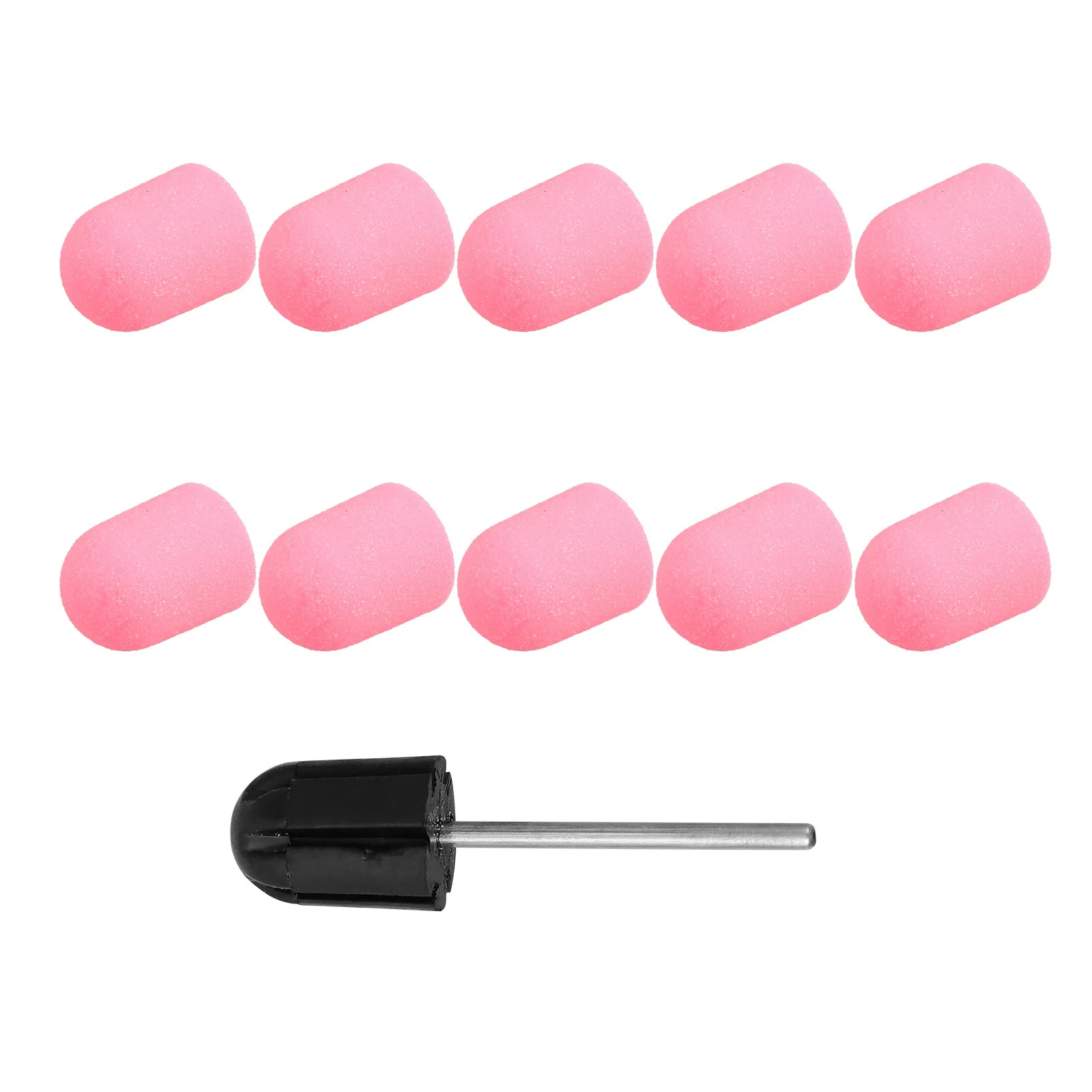 10개 드릴 비트 샌딩 캡 매니큐어 그라인딩 헤드 내마모성 큐티클 네일 아트 폴리셔 도구 키트 매니큐어 샌드 캡