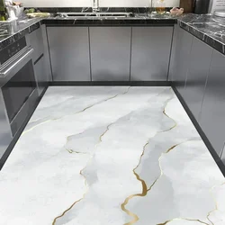 Kitchen Floor Mat Large Pvc Leather Waterproof Carpet Anti-slip Oil-proof Foot Mats Imitation Marble Rug Home Decoration Rugs