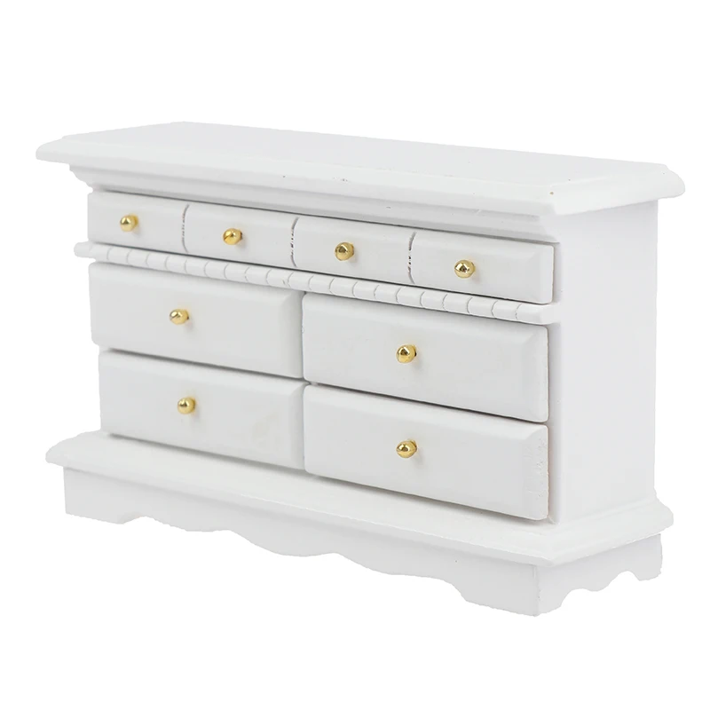 

1:12 Dollhouse Miniature Bedroom Side Cabinet Dresser Furniture Model Home Decor Accessories