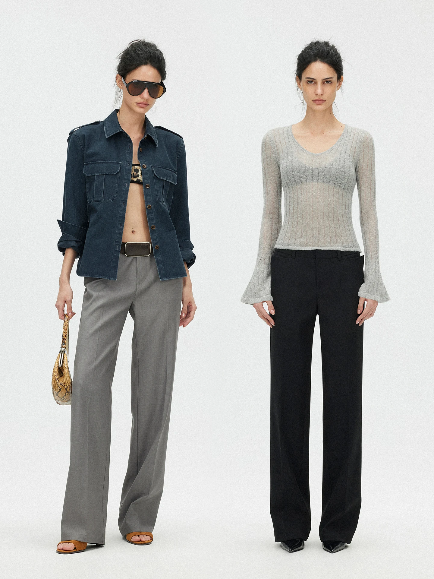 

Slim Fit Suit Pants Straight Leg Small Fly Ear Pocket Design Professional Business Women's Trousers SAUMPLE STUDY SYMP