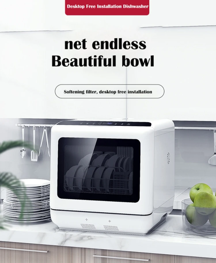 Automatic Dishwasher Machine Desktop Table Top Kitchen Dishes Countertop Dishwasher for