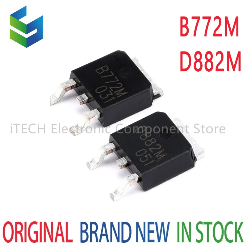 20pcs B772M D882M TO-252-2 SMD Transistor Chip