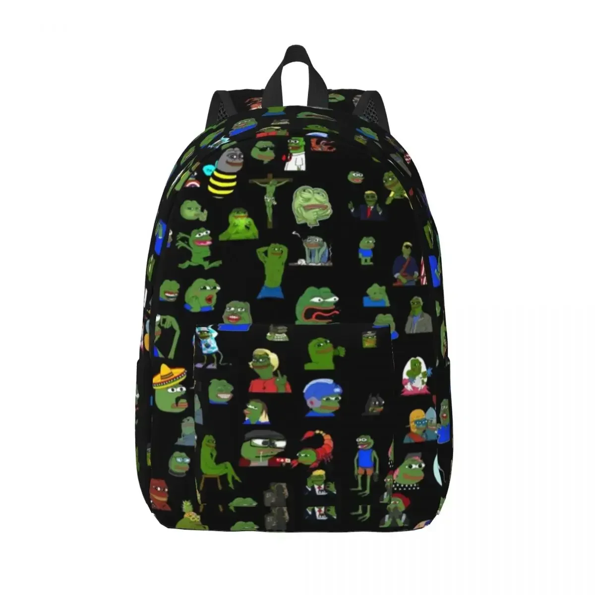 

Pepe The Frog Fashion Backpack Sports High School Hiking Travel Apu Apustaja Daypack for Men Women Laptop Computer Canvas Bags