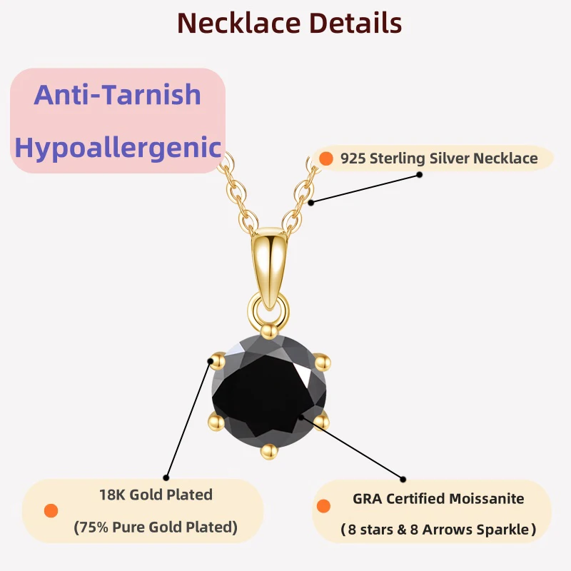 

Рождественский подарок LAMVOICE, подарок высокого качества, ожерелье из муассанита 1 карат, ювелирные изделия для женщин, колье из стерлингового серебра S925