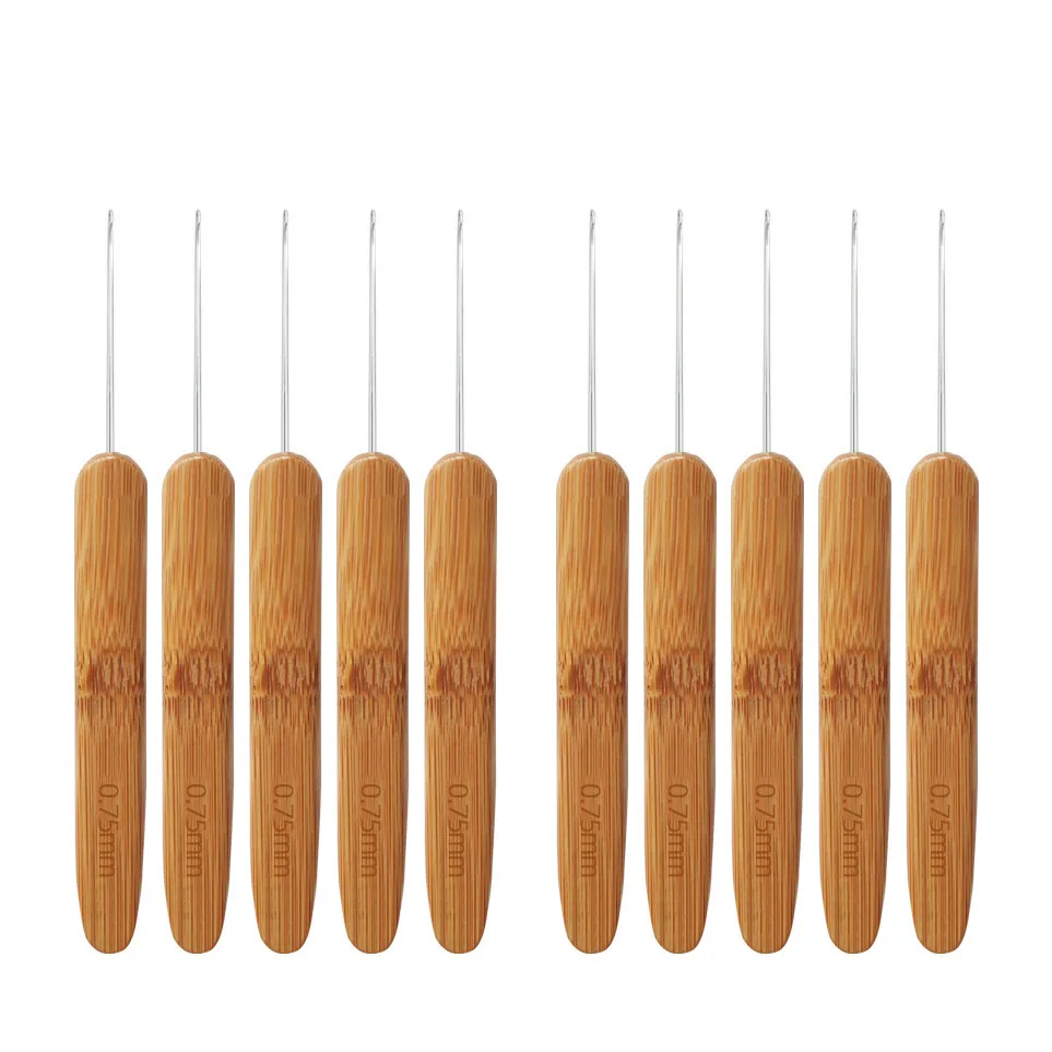 10 pieces 0.75MM dreadlocks hair crochet hooks marley braids hair making tools single hook hair braiding crochet needles