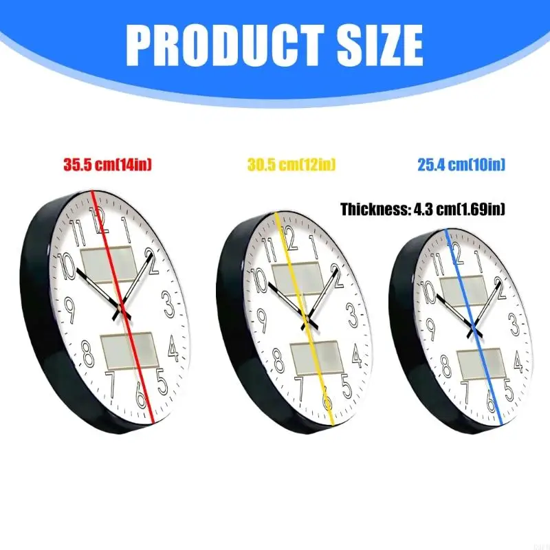 K9FB الحديثة متوهجة ساعة الحائط البطارية تعمل البلاستيك ABS مع زجاج مقسى سهل قراءة التصميم