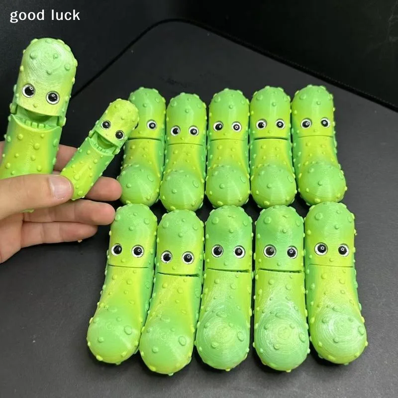1Pcs Joint Movable Cucumber Vegetable Model Crafts Ornaments 3D Printed Cucumber Toys Home Desktop Decoration Figurines Statue