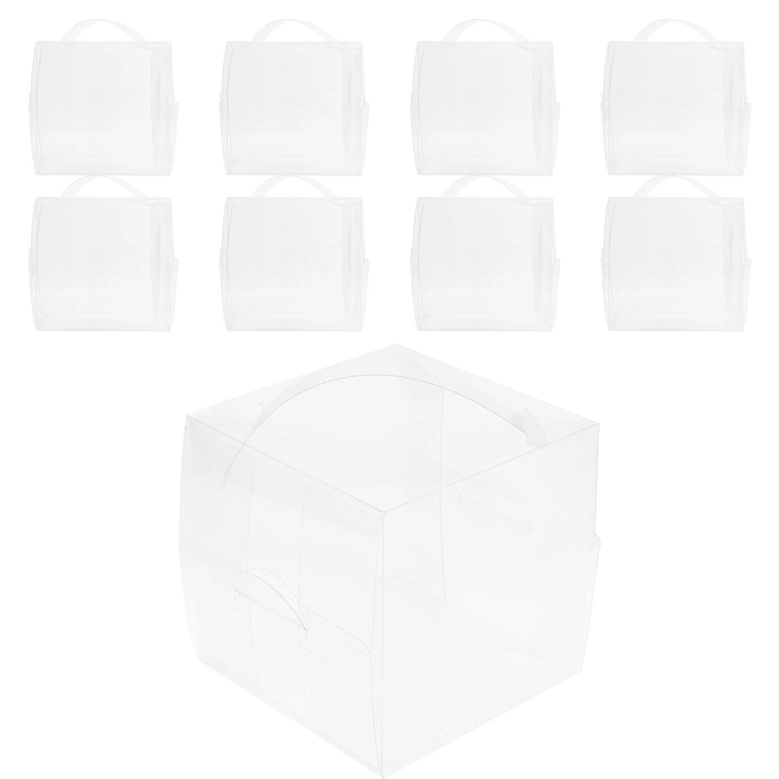 

10 Pcs Cake Box Packaging Boxes Bakery Containers Transparent Gift Clear Plastic Cupcake