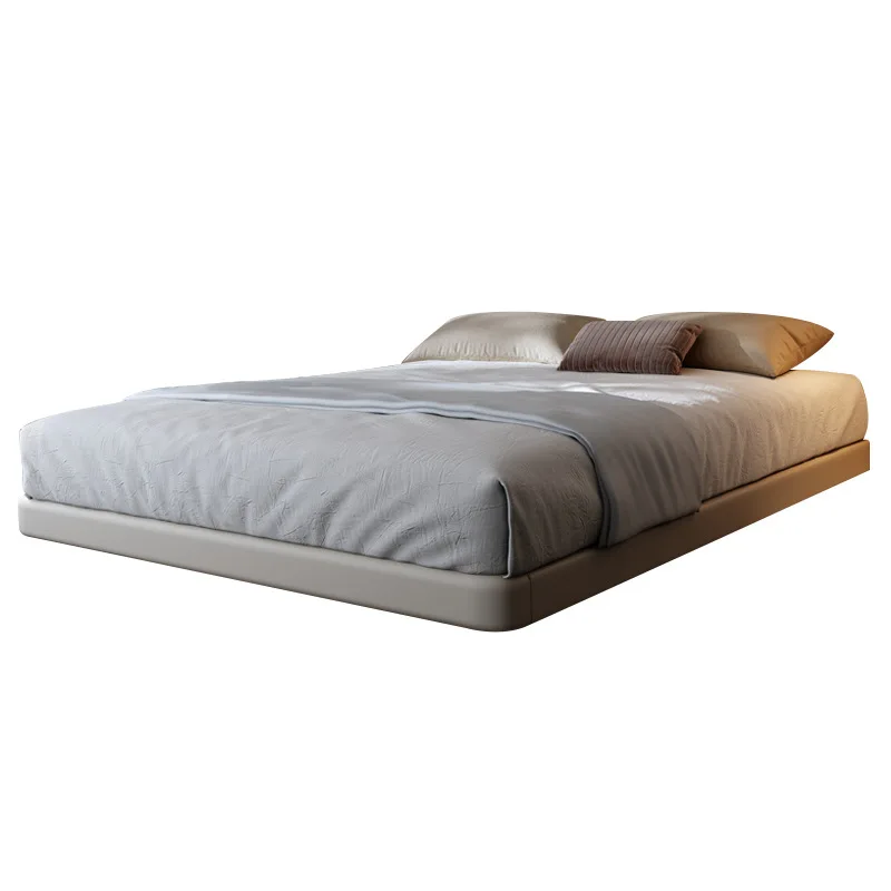 Italian minimalist, no bedside suspended bed, modern simplicity, small apartment double bed frame