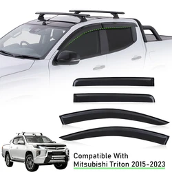 Wind Visor Window Deflectors Door Visor for Mitsubishi Triton L200 2019 2020 2021 2022 2023 Double Cab 4PCS Sun Rain Guard