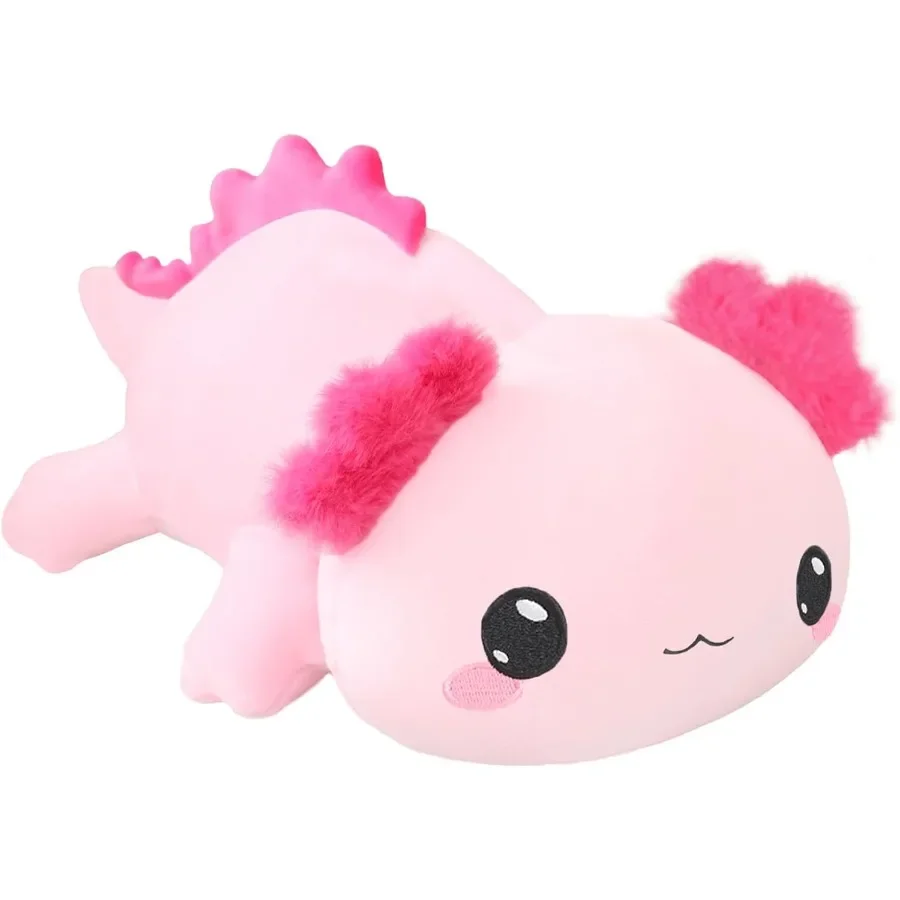 Axolotl ponderado pelúcia animal de pelúcia macio rosa 13.8 Polegada 1.6 lbs bonito travesseiro brinquedo para adultos alívio do estresse presente