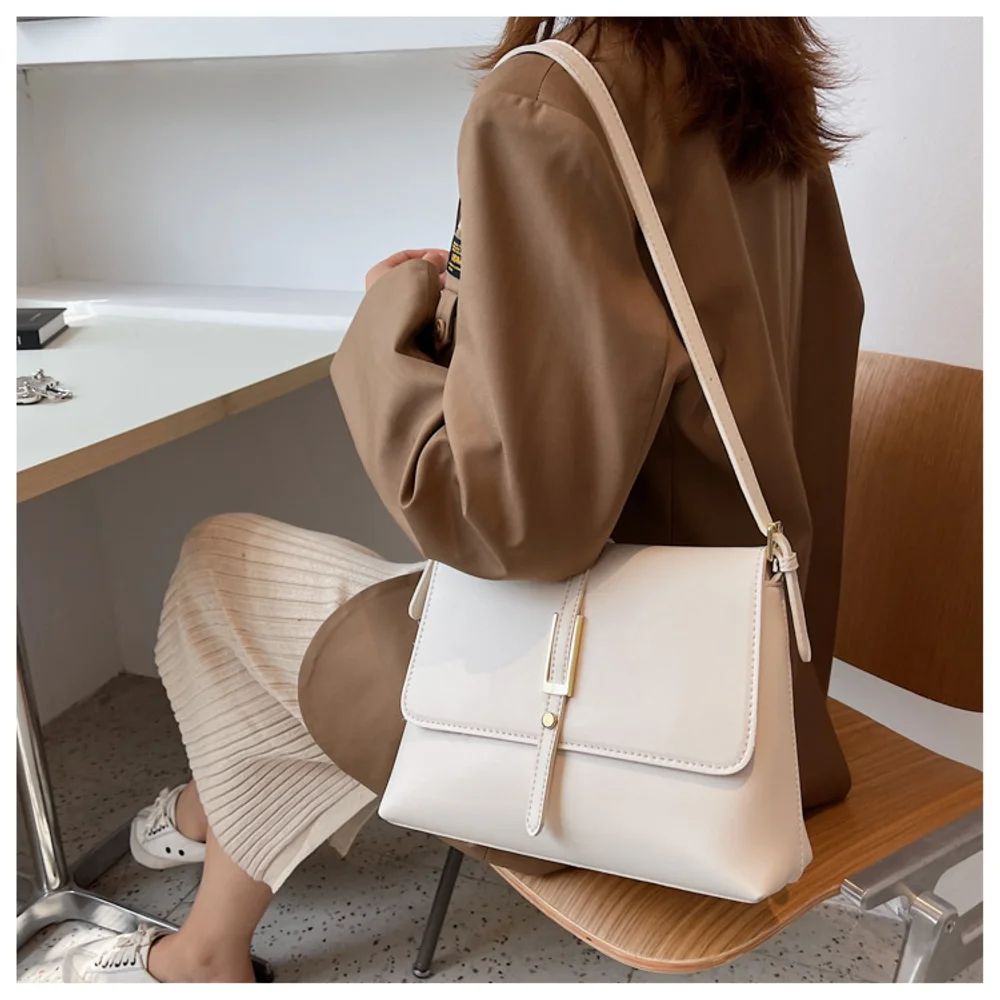 Bolso grande vintage de moda para mujer, bandolera de hombro moderna y elegante, bolso cruzado popular para otoño e invierno