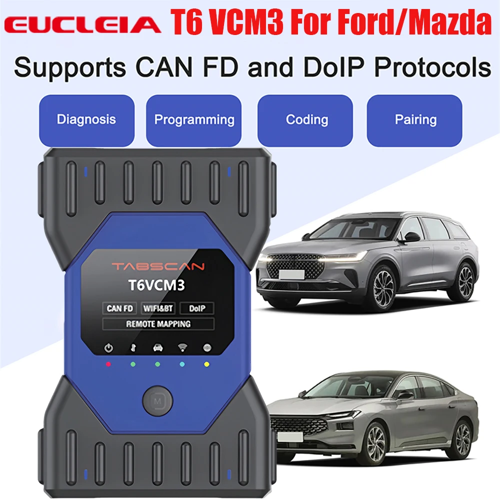 Eucleia t6 vcm3 diagnostic inerface for Ford/Mazda, it support CAN FD and compatible with origianl software driver