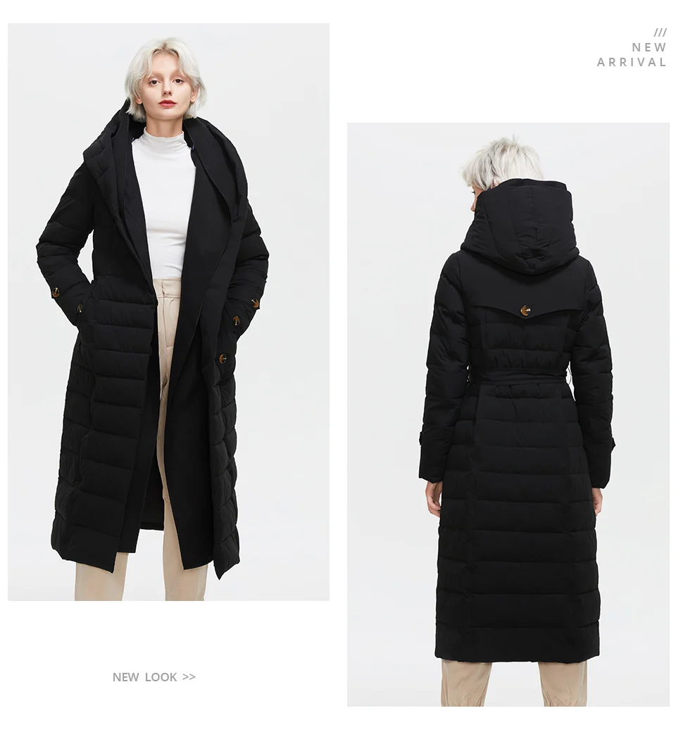 Astrid Winter Coats Women Oversize Fake Two Piece Long Thick Jacket Female Warm Cotton padded fashion Outwear with a hood 7283