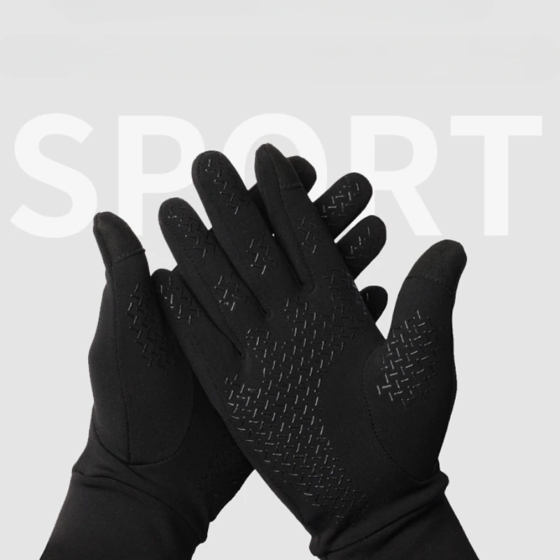 Guanto da sci Touch screen Gel di Silicone antiscivolo fodera in pile caldo termico invernale guanti da ciclismo per bici da corsa