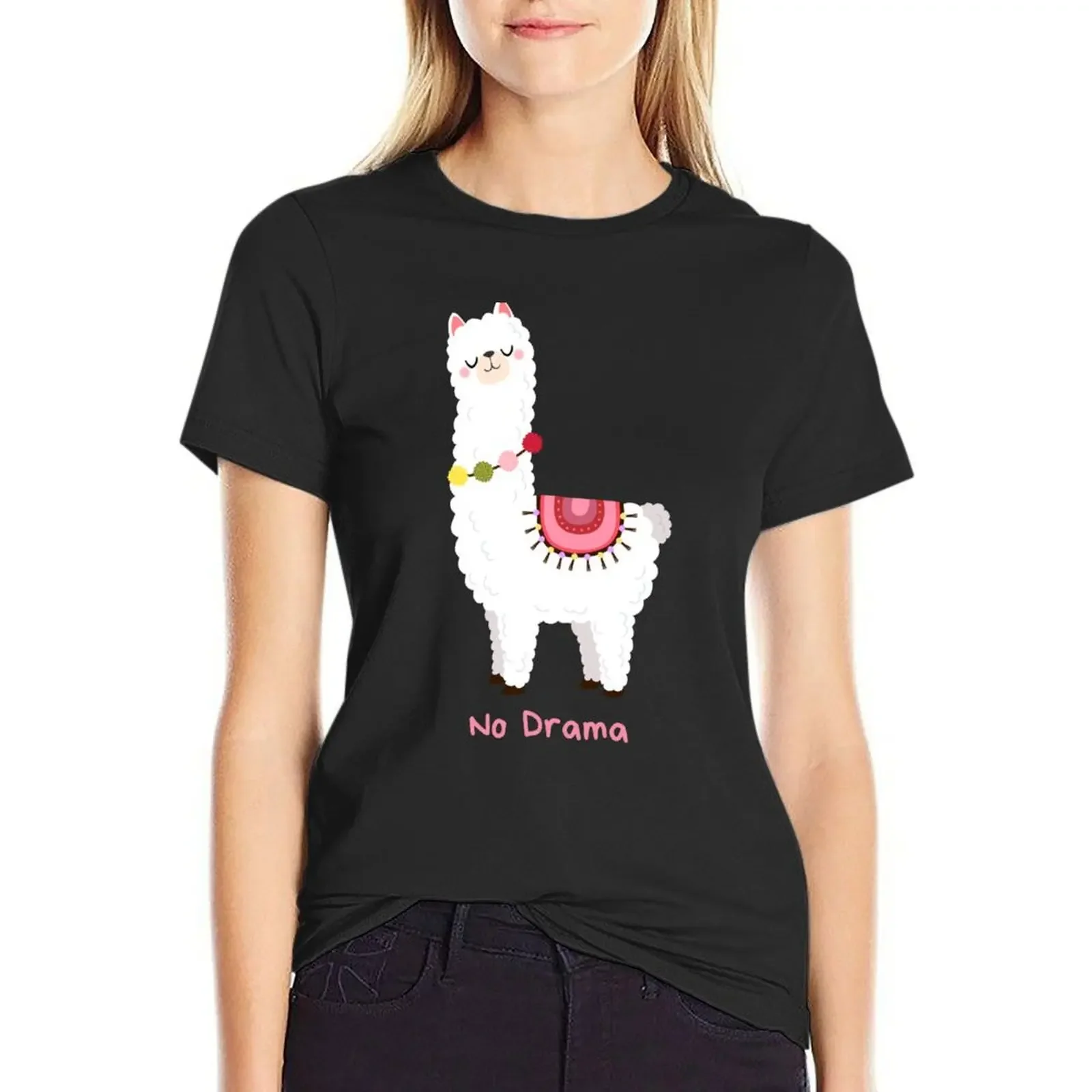 No Drama Lama T-Shirt shirts graphic tees female cute tops clothes for woman