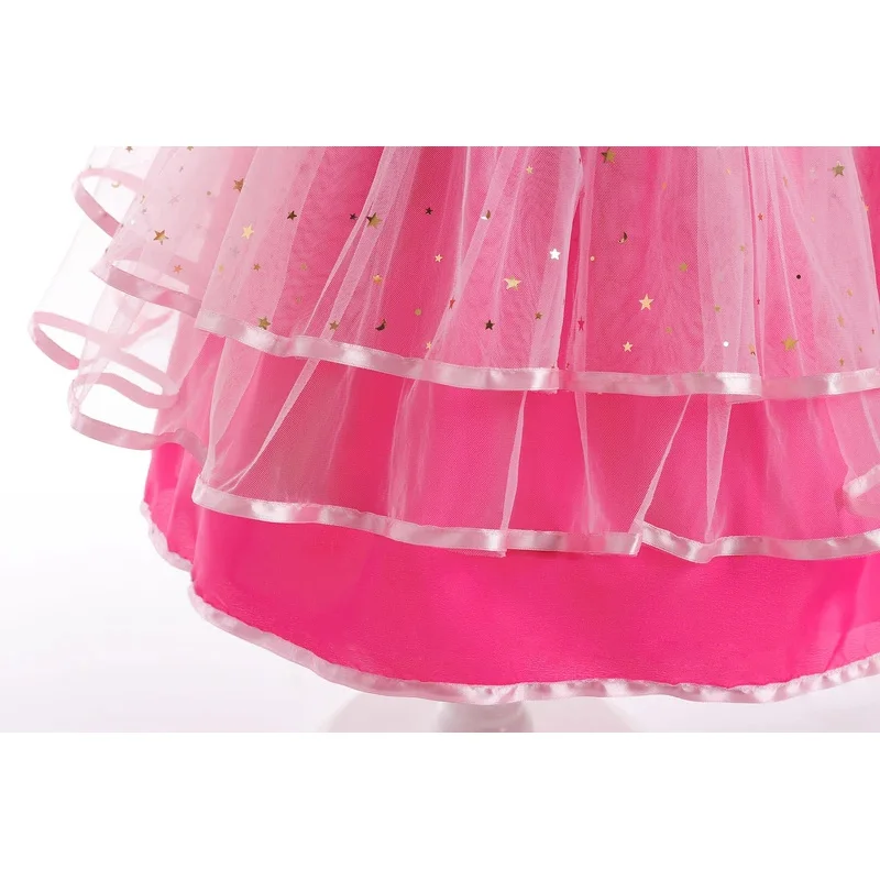 فستان الأميرة للفتيات على شكل زهرة الزفاف للأطفال وحفلات أعياد الميلاد والأطفال زي أداء المسرح التنكري للهالوين