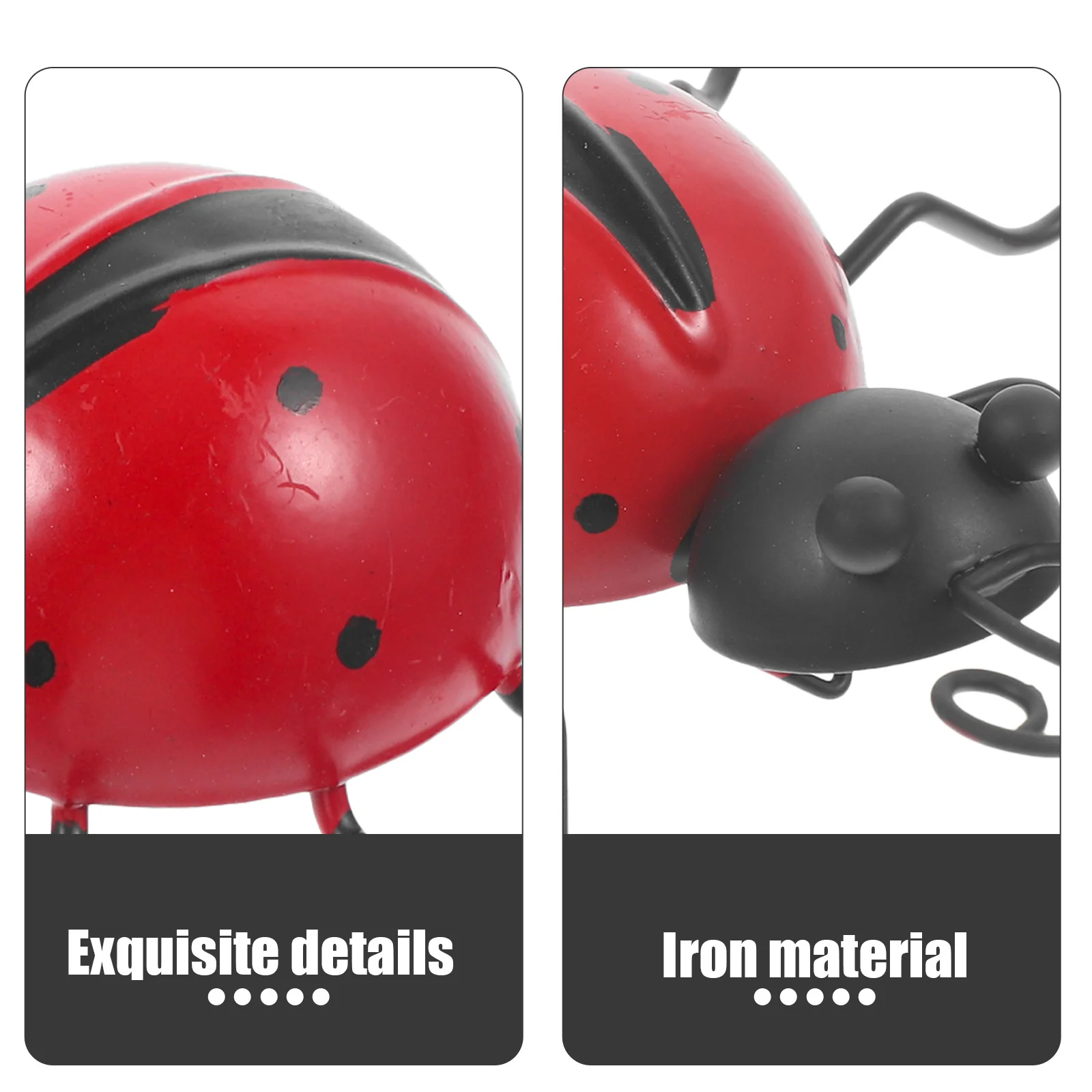 

4 pcs Iron Ladybug Decor, Garden Statue Ornament For Yard Park Home Scene, Metal Ladybug Adornment, Outdoor Decoration Craft
