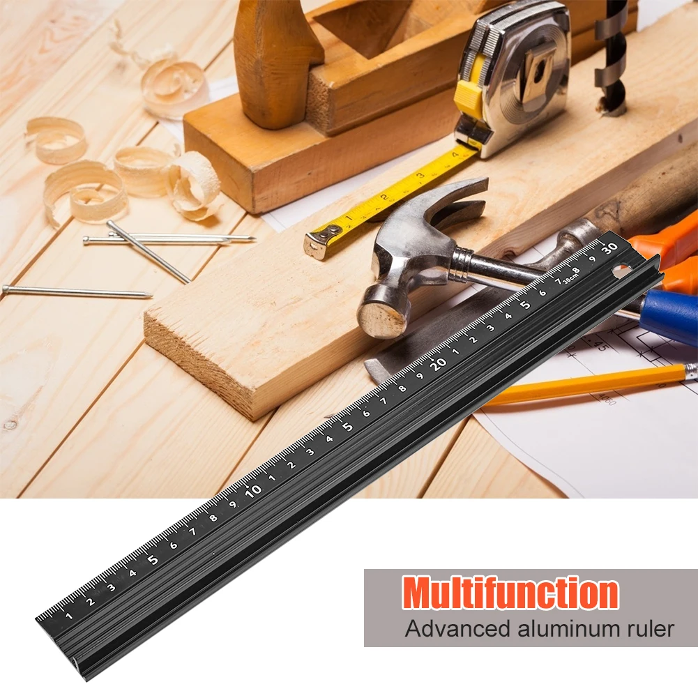 Multi-functional Aluminum Alloy Protective Ruler Skillful Manufacture Superior Quality Anti Slip Metal Straight Ruler