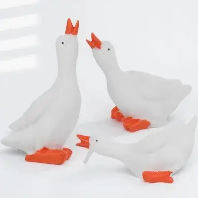 

12Pcs Mini Goose Decor Exquisite Craft Animal Statues for Indoor Outdoor Use Fun Garden Desk Accessory for Children Educational