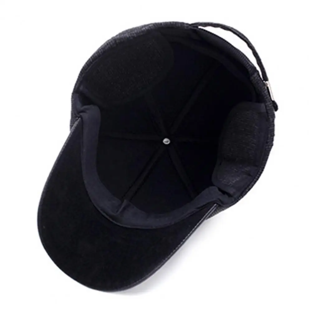 Dad Baseball Cap Windproof Baseball Cap Windproof Winter Baseball Hats with Earflap for Men Resistant Outdoor Caps with Long