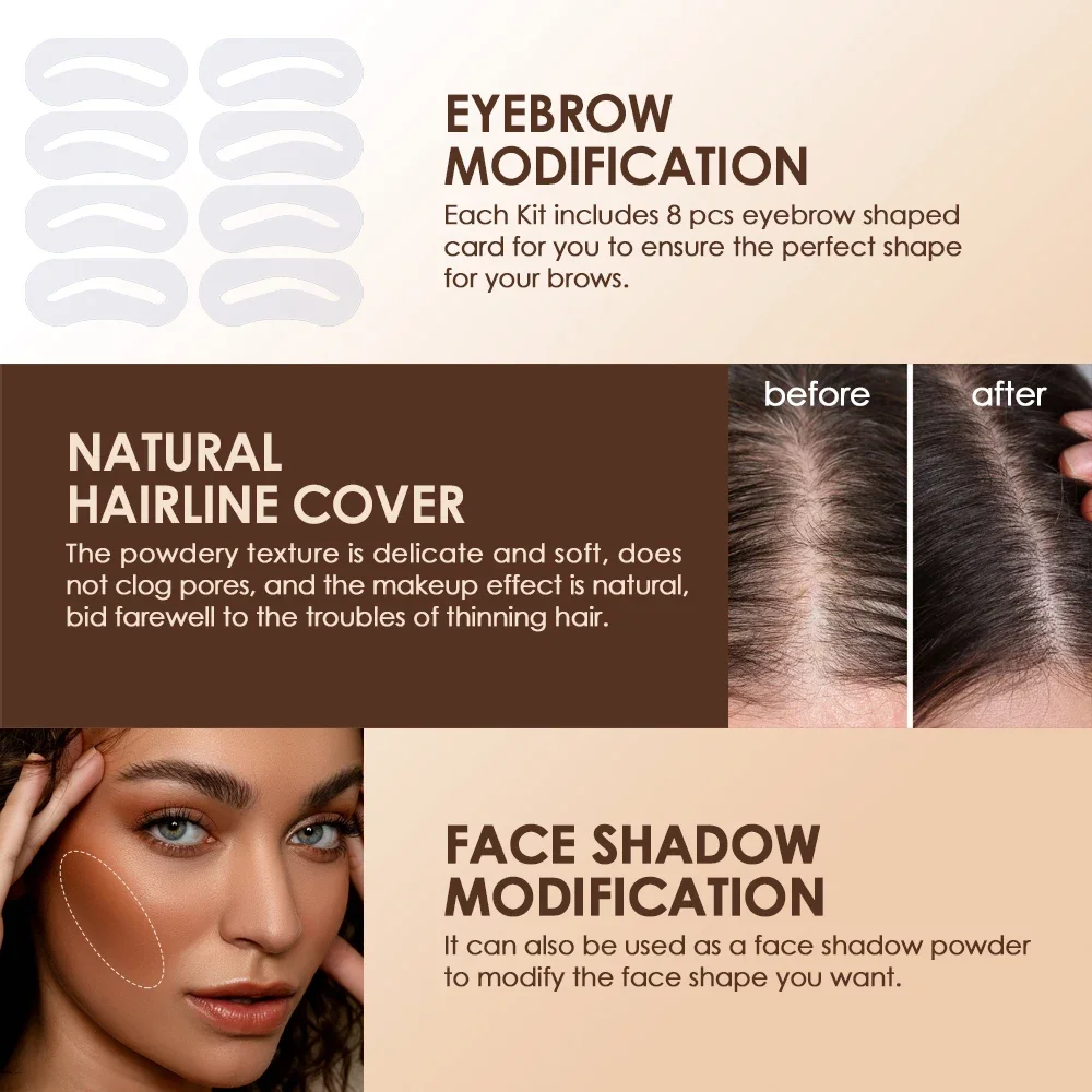 防水アイブロウスタンピングキット ナチュラルアウトラインブロウエンハンサー 長持ちメイクアップセット 女性用 スタンプブラシテンプレート付き