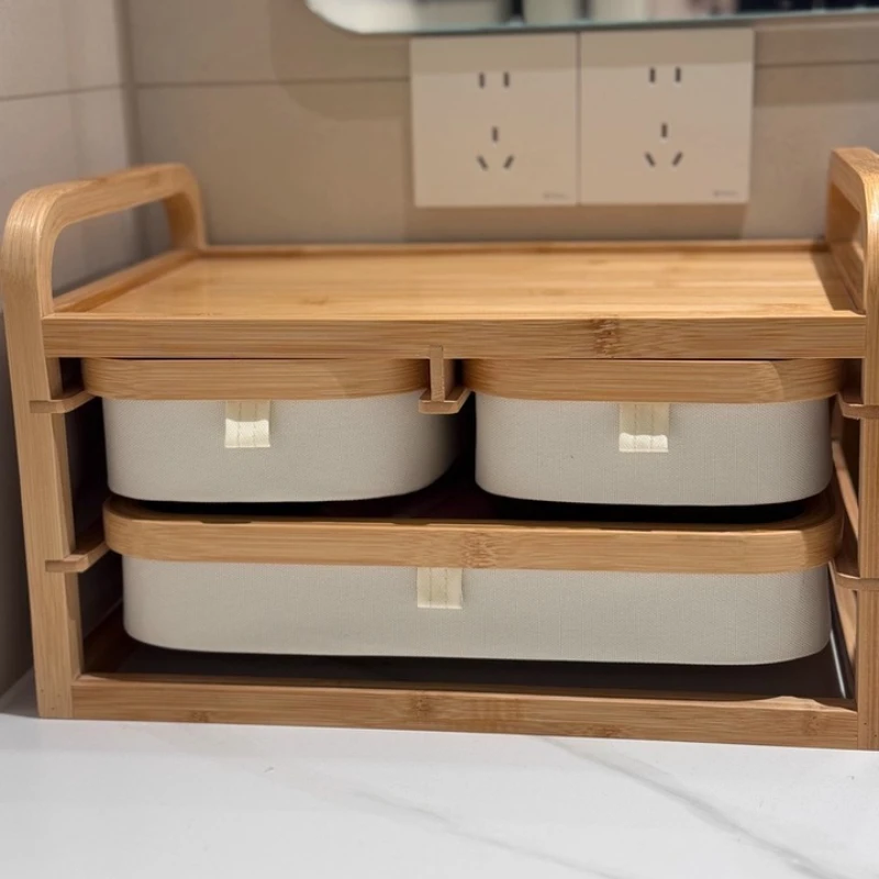 Bamboo Makeup Storage Drawers Multi-purpose Drawers Cosmetic Organizer Drawer Desk Partition Storage Boxes Organization Supplies