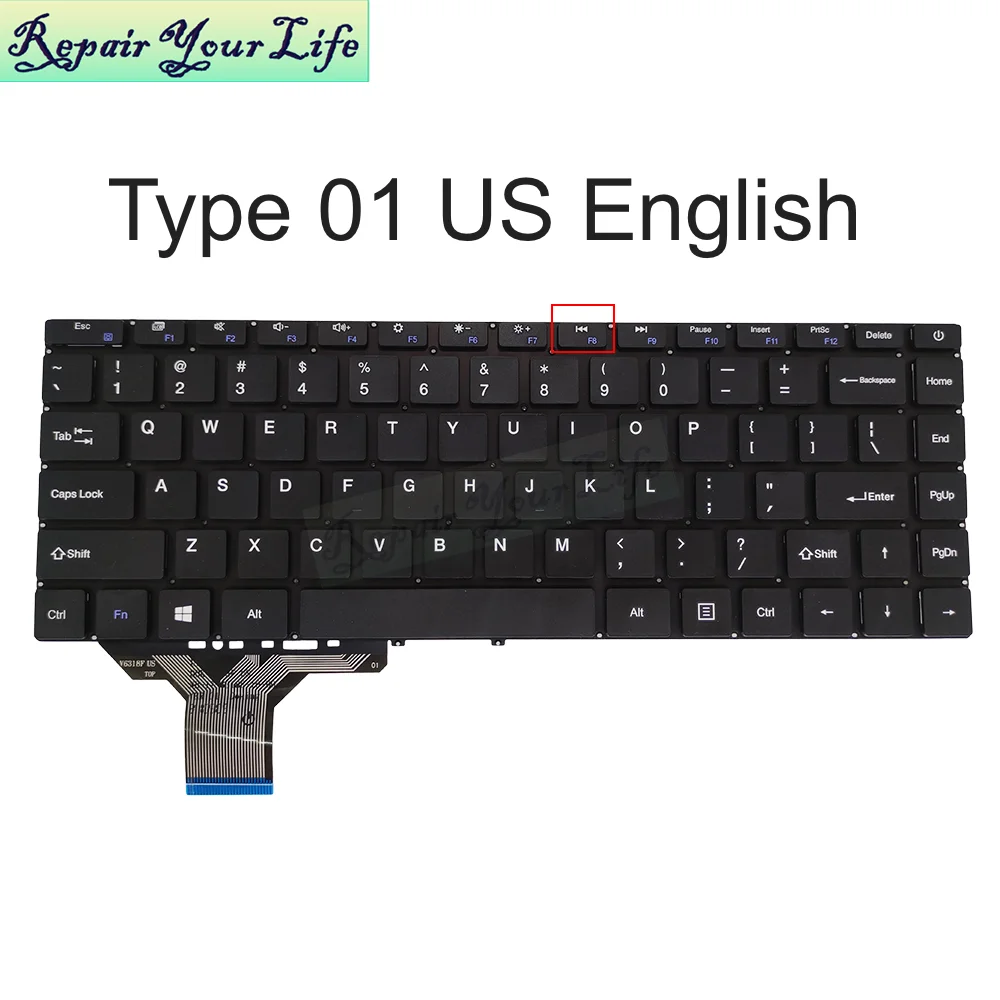 Laptop Keyboard for UMAX VisionBook 14Wa UMM230140 UMM230144 Notebook, US UK English CS Taiwan Chinese MB3181005 V6381F X318F