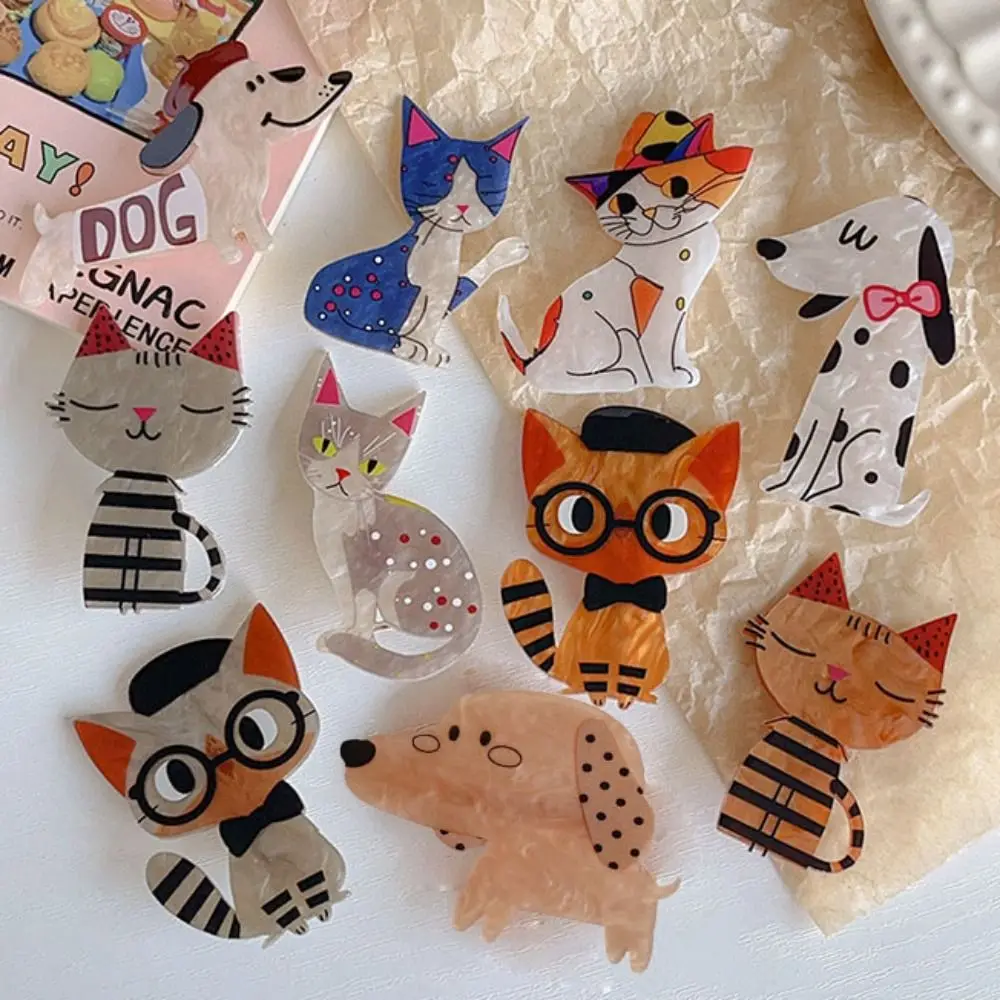 

Sweet Animal Cat Acrylic Hairpin Korean Style Hair Accessories Cartoon Duckbill Clip Bang Clip Cartoon Hair Clip Travel