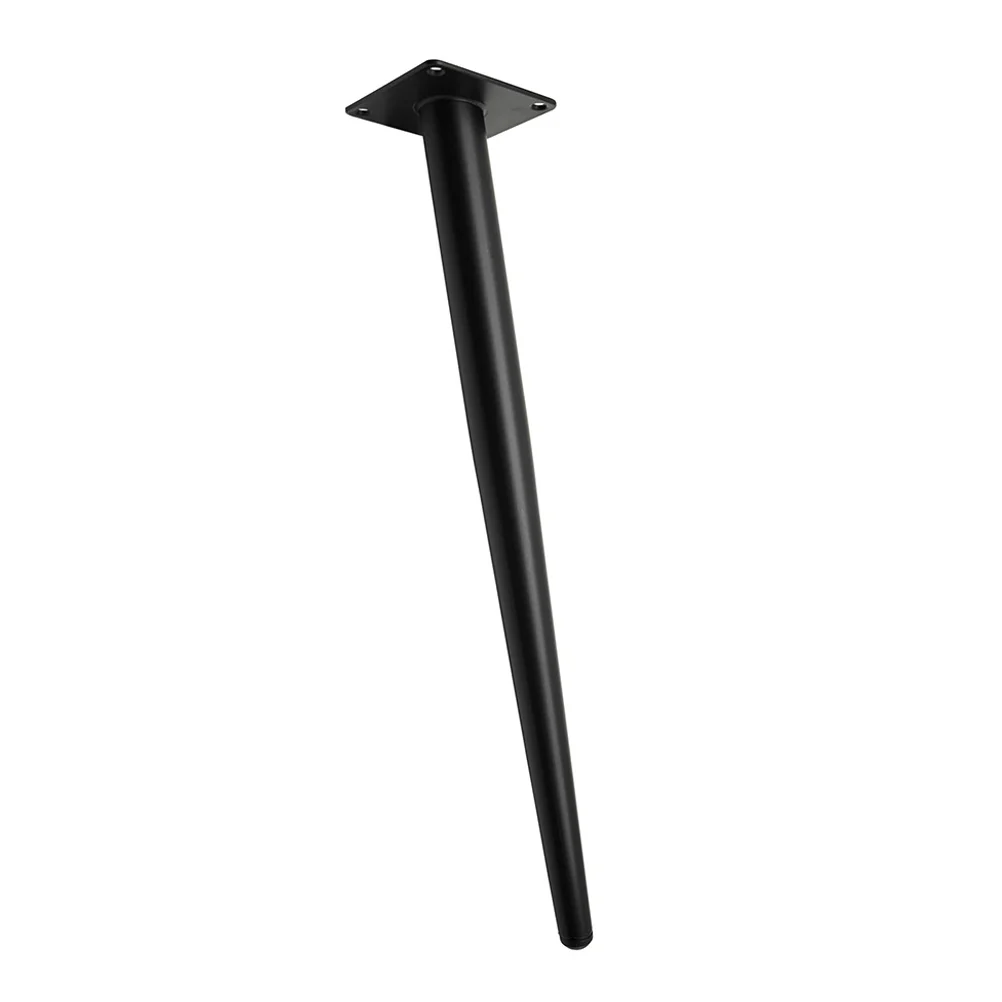 Sturdy Iron Round Tapered Cabinet Legs Metal Replacement for Furniture Black Suitable for Wardrobes Tables Sofas Cabinets