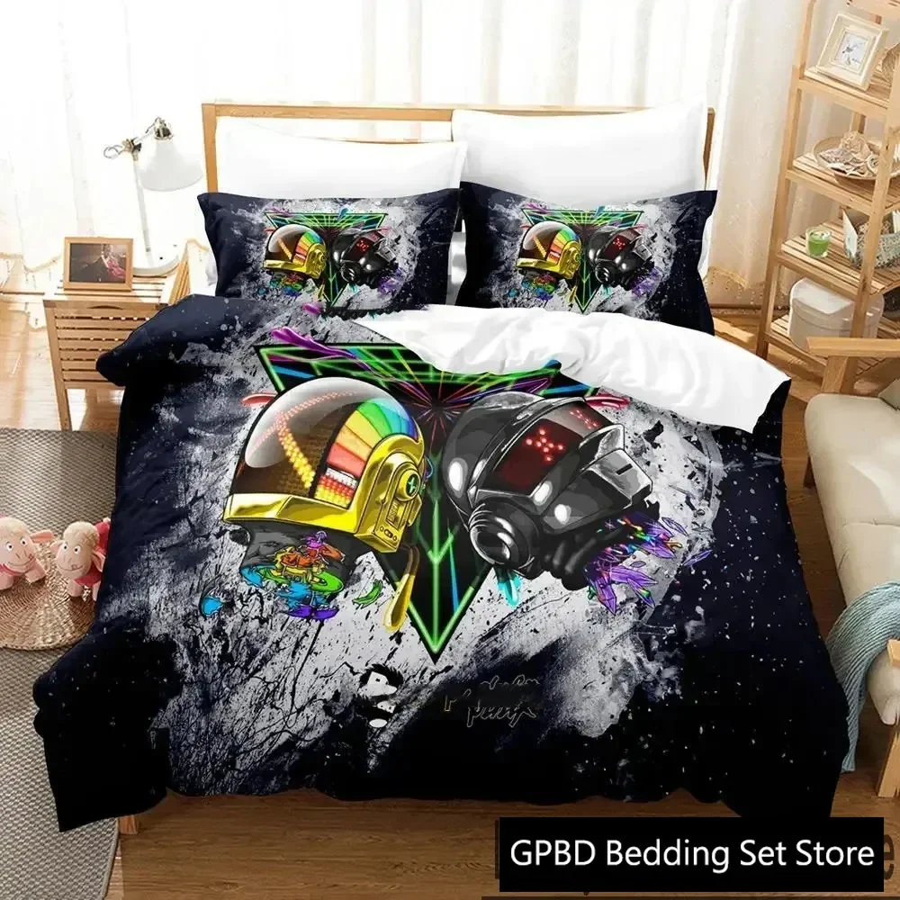 3D Print Daft Punk Bedding Set Duvet Cover Bed Set Quilt Cover Pillowcase Comforter king Queen Size Boys Adult Bedding Set