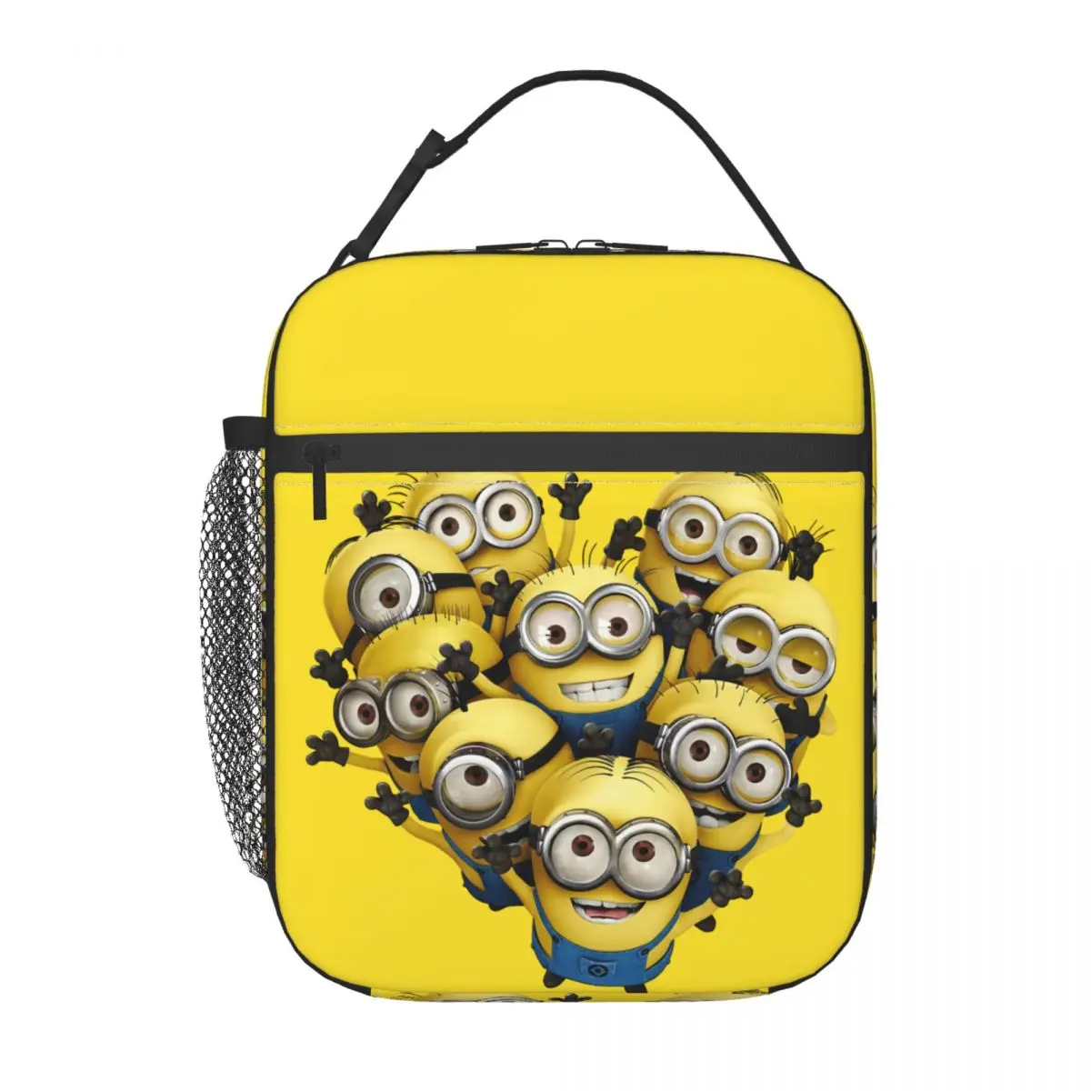 Custom Minions Cartoon Heart Insulated Lunch Bags for Camping Travel Food Portable Cooler Thermal Bento Box Women Children