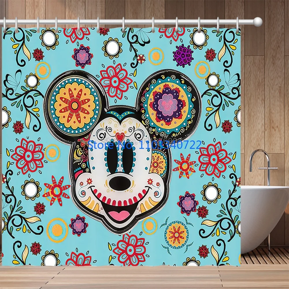 The New Mickey Mouse Minnie Shower Curtain 1pcs Cartoon Bath Screen Curtains with Hooks for Bathroom Decor Waterproof