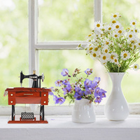 Vintage Treadle Sewing Machine Musical Box Desktop Decoration Material Melody Ornament For Living Room Bedroom Hotel
