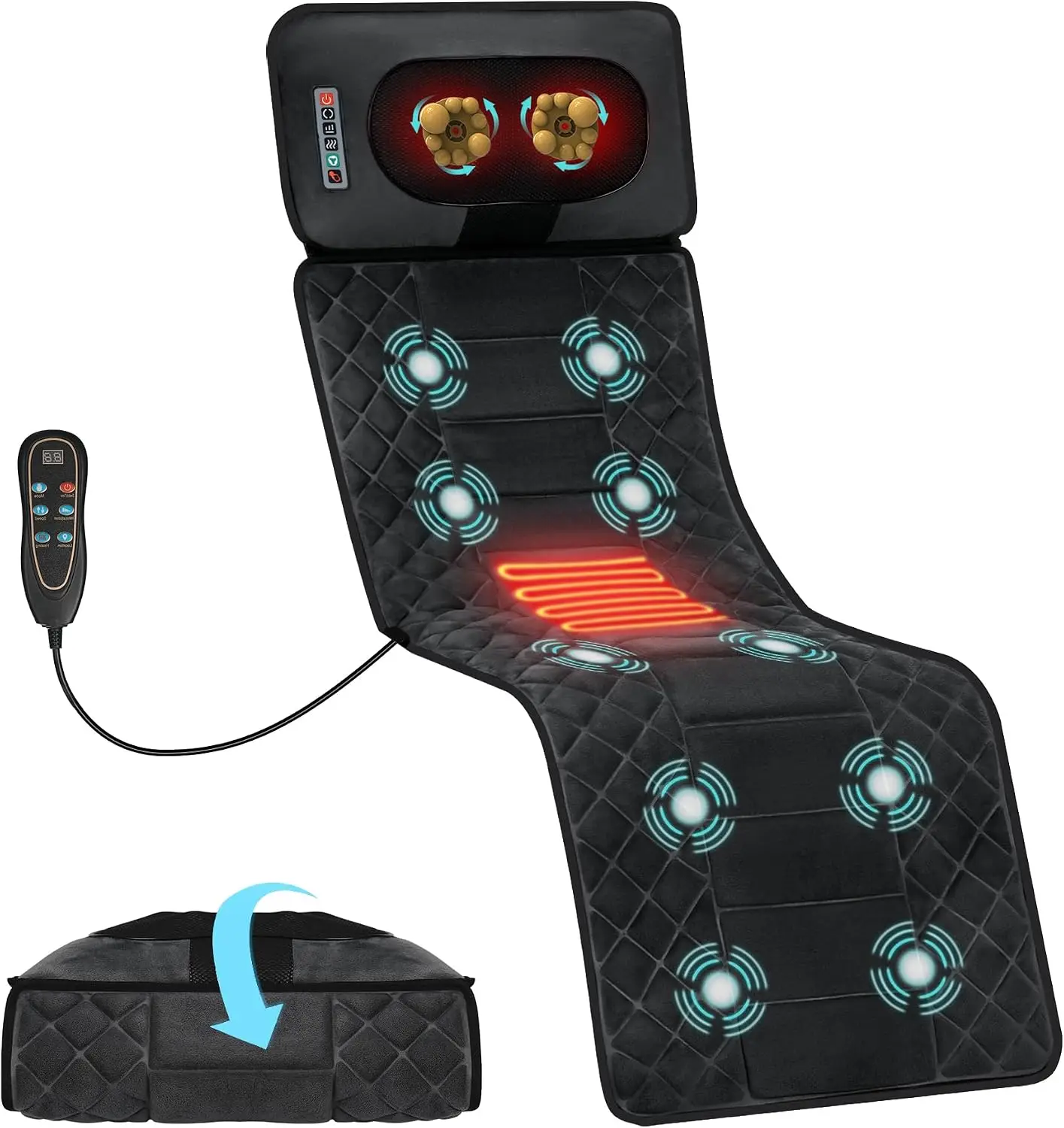 Heated Vibration Massage Mat Full Body Ten Motors