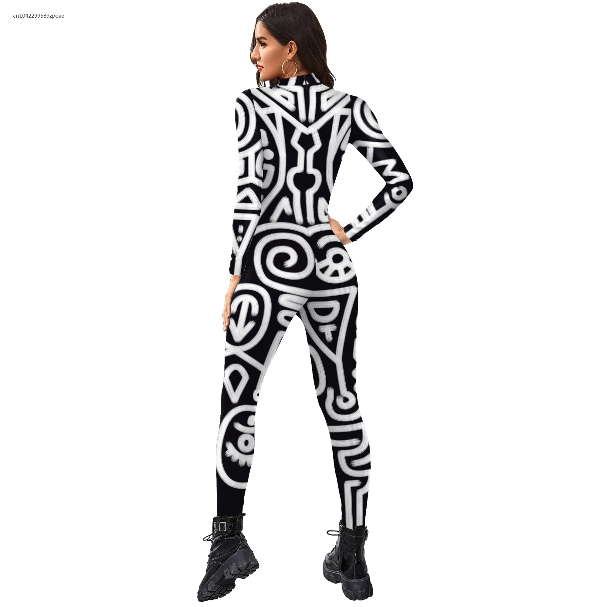 2024 Hallowen Purim Carnival Matching Outfits 3D Digital Printing Party Cosplay Costume Zentai Long Sleeve Bodysuit