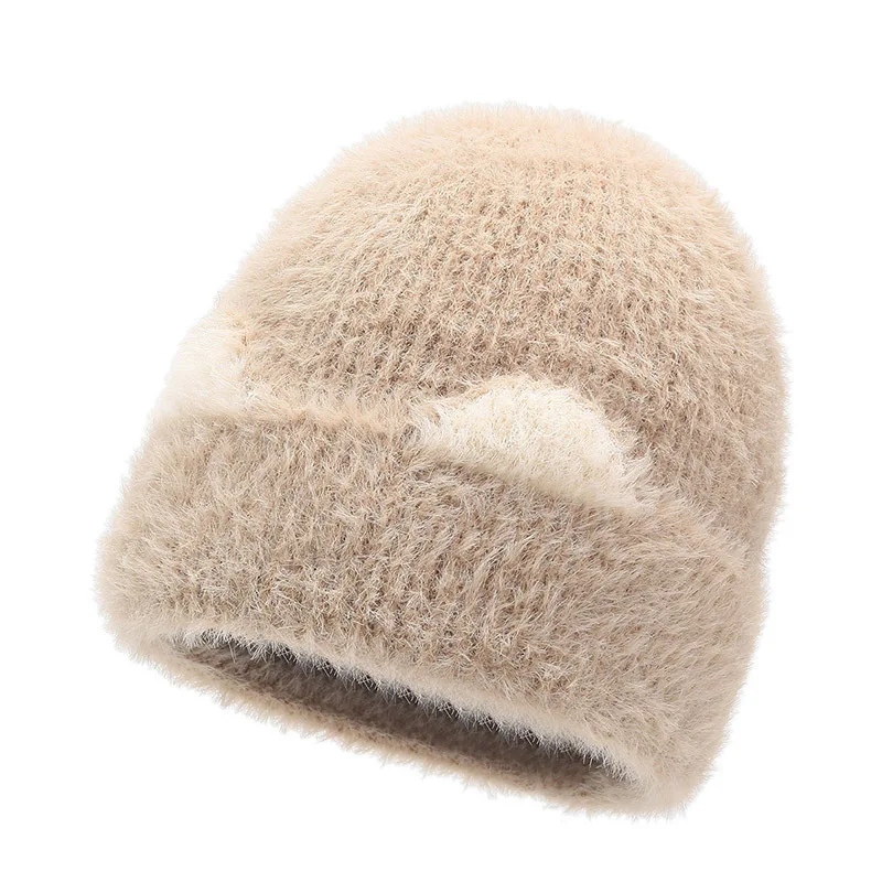

Winter Women Adult Casual Knitted hat Beanie Caps Soft warm Skullie Men Letter Patch Ski Sport Skullcap Gorras