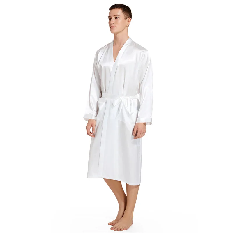 Nightgown Men Robe Groom Kimono Bathrobe Gown Print Letter Loungewear Nightdress Wedding Gift Sleepdress Sexy Loose Sleepwear