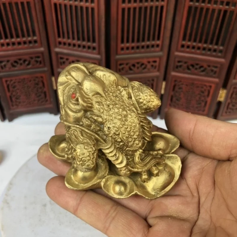

Special Wholesale Offer Pure Copper Golden Toad Ornament Three-Legged Golden Cicada Small Metal Craft Prosperous Fortune Toad Ho