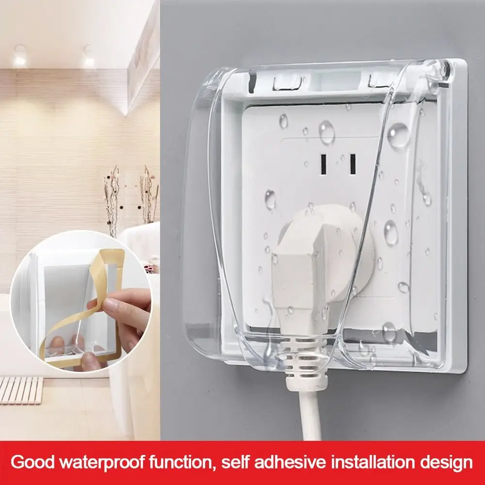 Self-Adhesive Switch Protective Cover Plastic 86 Type Electric Plug Cover Wall-mounted Splash-Proof Box Bathroom