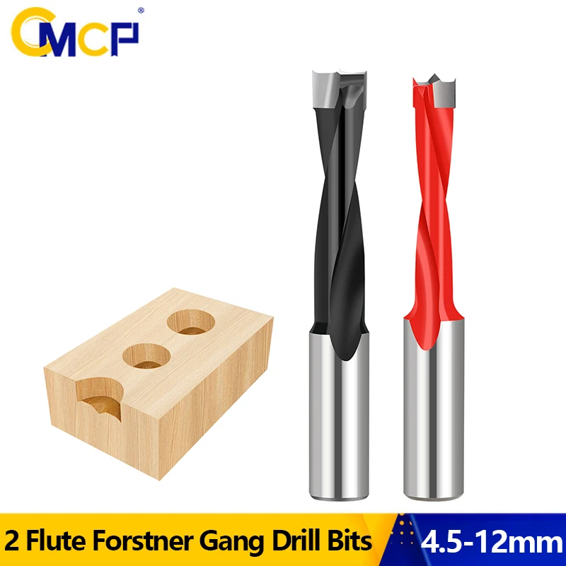 

CMCP Forstner Gang Drill Bits 2 Flute Left/Right Rotation Carbide Hole Saw Cutter for Woodworking Row Drilling Tools