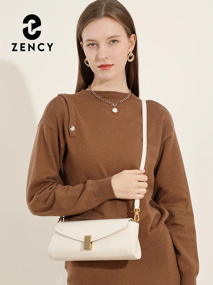 

Zency Split Leather Handbag For Women Fashion French Style Shoulder Bag Girls Underarm Crossbody Bag
