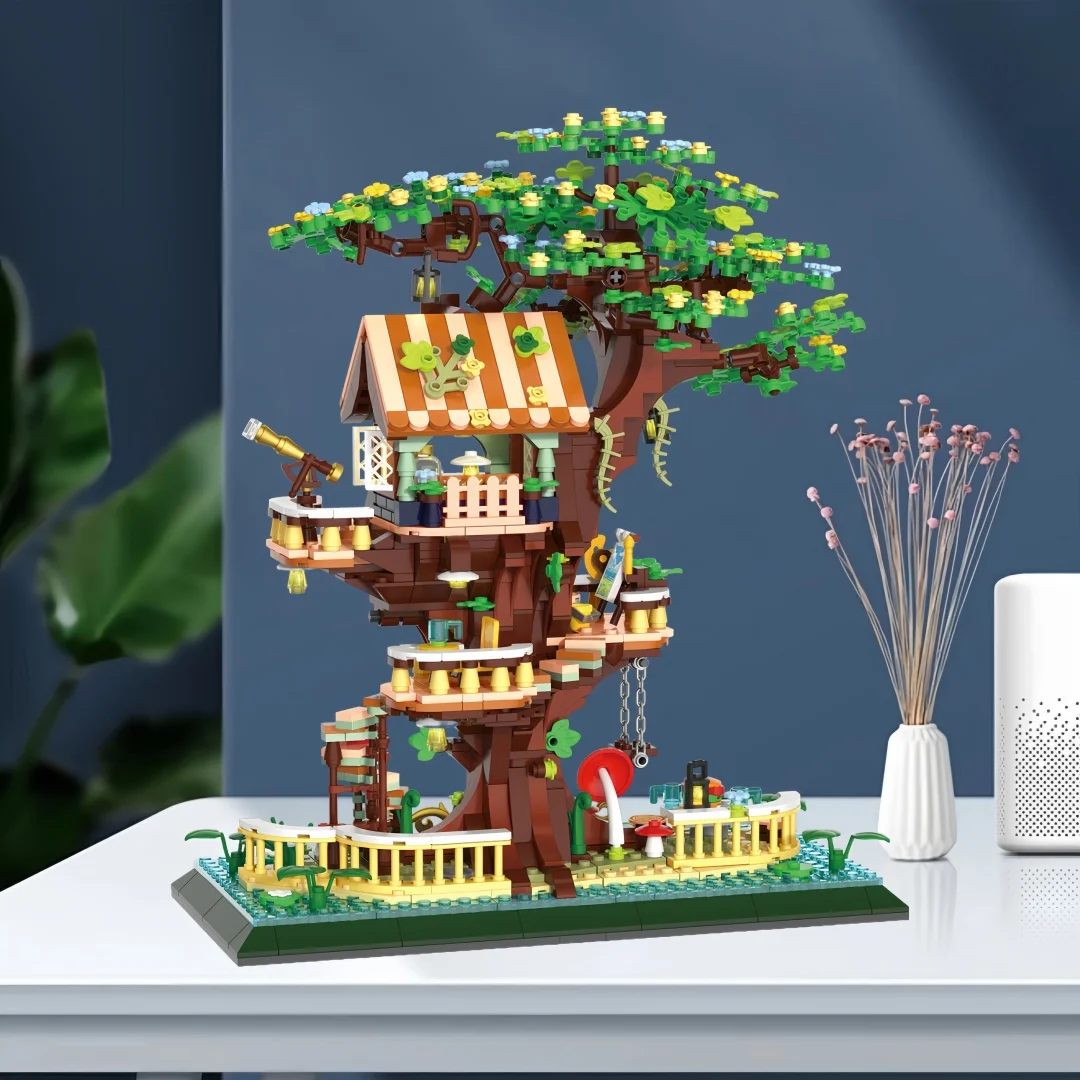 ألعاب مكعبات بناء صغيرة لبيت الشجرة المضحكة - إبداعات DIY خيالية، ديكور منزلي، هدايا ممتعة للفتيات ذات قيمة تعليمية #2
