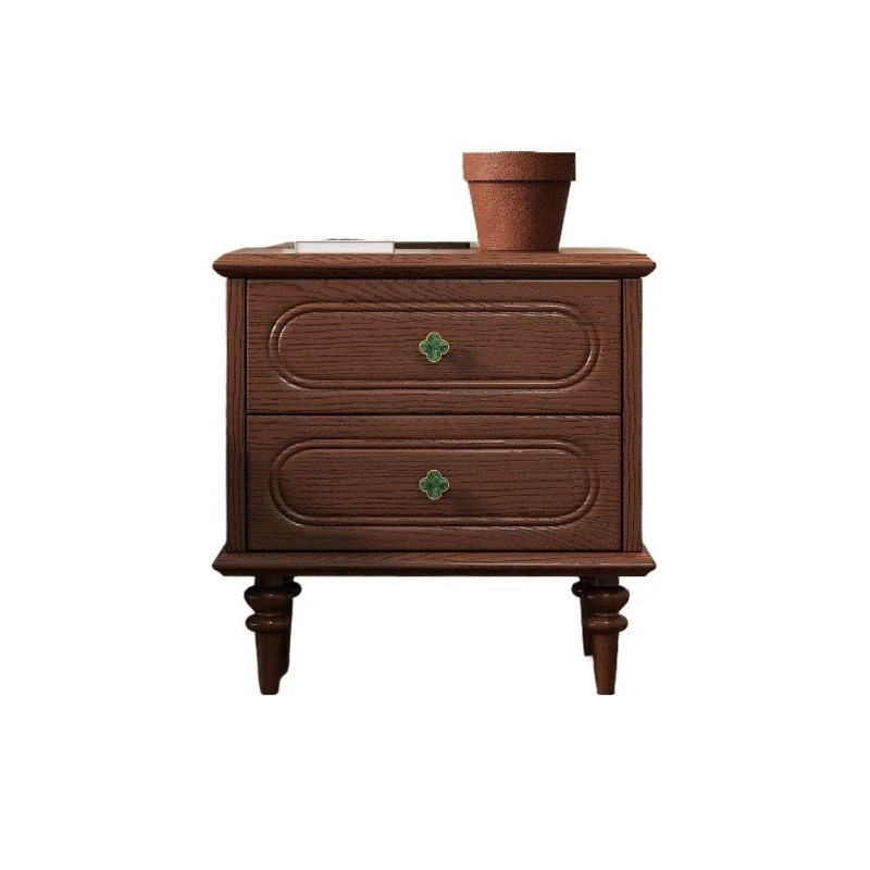 

All solid wood French light luxury bedside table niche medium and ancient style