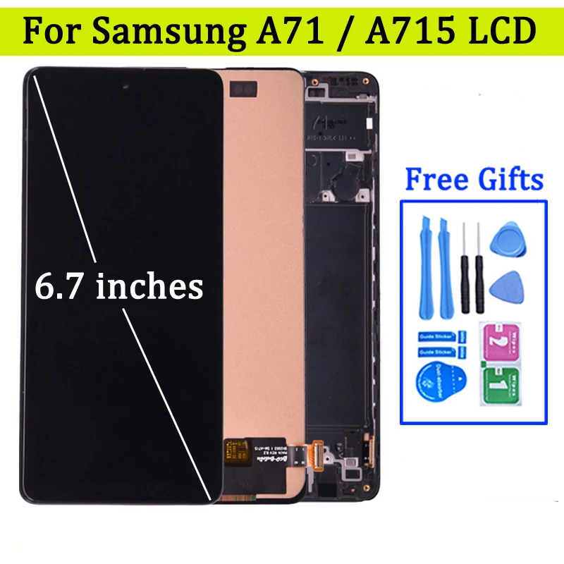 6.7'' For Samsung A71 A715 LCD Display With Touch Screen Digitizer Assembly SM-A715F/DS SM-A715F/DSN  LCD Screen