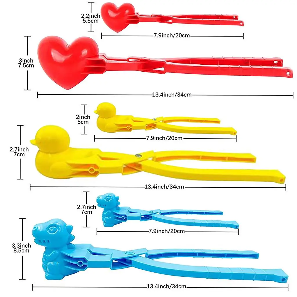 Snow Ball Fight Game Tool 4 Piece Snowball Maker Clip for Children Winter Outdoor Play Snowman Kit