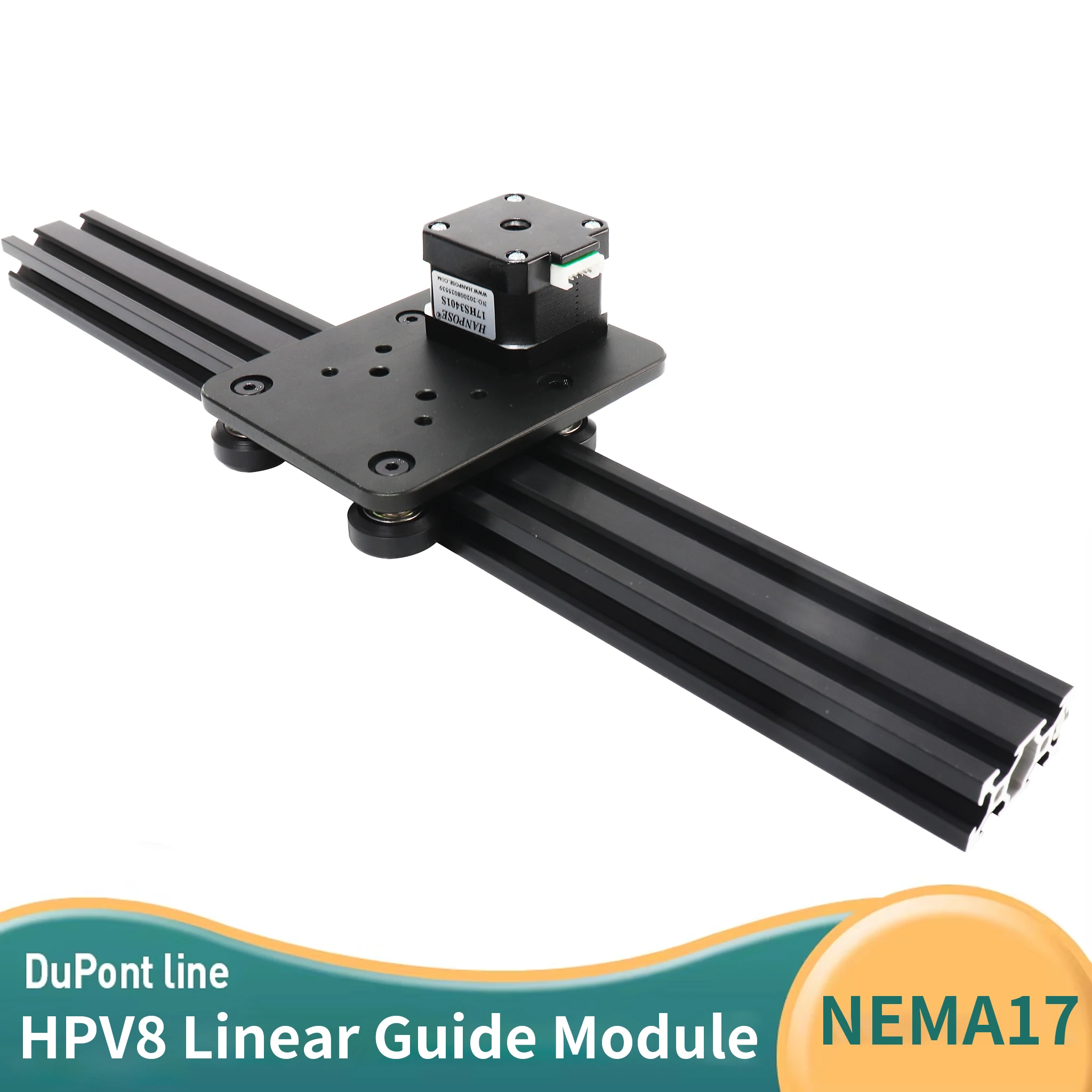 Hpv8 openbuilds mini sólido v slot cinto e pinhão atuador linear nema17 motor de passo para impressora 3d módulo linear
