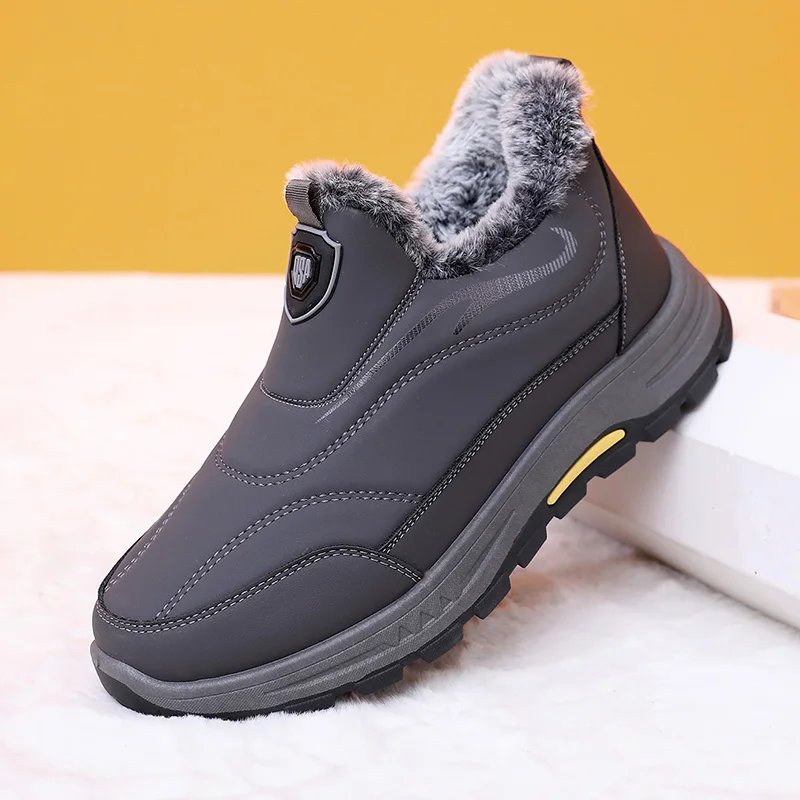 

2025 зимняя новая мужская хлопковая обувь из флиса, теплая, удобная для уличной повседневной одежды, противоскользящая и прочная, бесплатная доставка